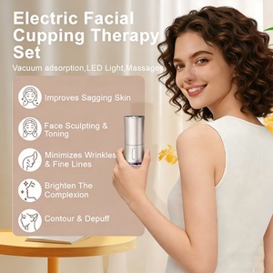 Face Neck Skin Lifting & Tightening Beauty Instrument RED PURPLE GREEN Color & 3 Modes Vacuum <b>Cupping</b> Massage Device - Product Image 4