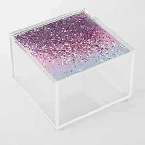 YAGELI Custom Clear Acrylic Glitter Storage <b>Box</b> with Custom Logo Silk-Screen Printed Custom Size for Home & Office Use - Product Image 4