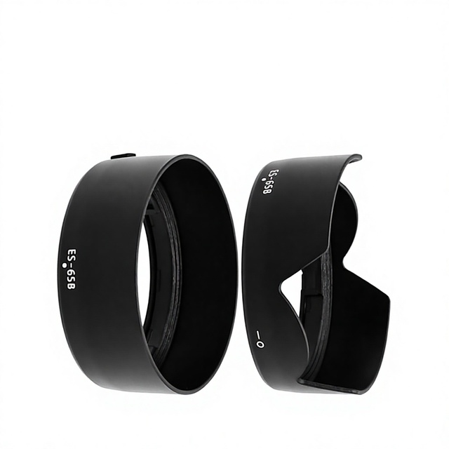Hongdak For RF 50mm F1.8 STM Circular/Flower Shaped Lens Hood ES-65B Black Plastic Reversible Bayonet Mount