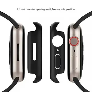 Étui de montre PC personnalisé tendance, protection d'écran en verre trempé transparent anti-rayures 9H pour Apple Watch S10 S11 Ultra 40/42/46/49mm - Product Image 3