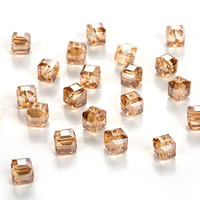 Perles en verre carrées de haute qualité YWJC Crystal 8 mm, accessoires de bricolage, perles en cristal facettées en forme de cube pour la fabrication de bracelets