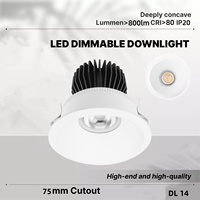 Spot encastré pour hôtel, anti-éblouissement, 10 W, encastré, en aluminium moulé sous pression, projecteur COB, angle réglable, éclairage encastré pour la maison