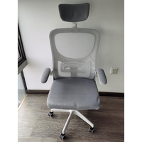 Chaise de bureau ergonomique en maille à dossier haut, chaise de bureau informatique avec support lombaire réglable, accoudoirs pivotants, mobilier de direction