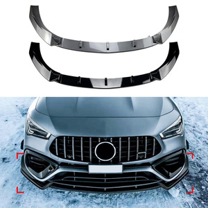 Mercedes-Benz ClA-Class Front Bumper Lip Splitter Piano Black Carbon Fiber Texture PP Bodykit For 2020+ - Product Image 1