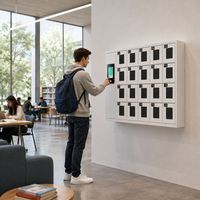 Armoire de recharge pour téléphones portables, casier de rangement intelligent et sécurisé avec écran tactile pour les élèves des écoles, le personnel de bureau, casier pour téléphones portables