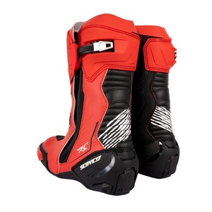 Chaussures <span class=keywords><strong>de</strong></span> course en cuir pour moto Mocha Knight - Protection pour la piste - Bottes <span class=keywords><strong>de</strong></span> moto - Professionnelles - Respirantes - Antidérapantes - Product Image 4