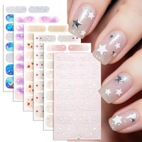 Autocollants pour ongles à paillettes colorées dégradées, les plus vendus, faciles à appliquer, OEM/ODM, non toxiques, fournisseur d'ongles