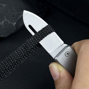 Cuchillo de Bolsillo Profesional de Acero Inoxidable para Acampar al Aire Libre, Cuchillo de Supervivencia Plegable Multifuncional DIY OEM con Llavero - Product Image 4