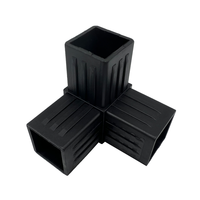 Raccords de tuyauterie en plastique PP noir personnalisés, connecteurs pour tubes carrés, 2 voies, 3 voies, connecteur de tube carré en plastique