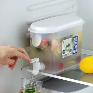 New Jug Tap Cold Water Container Bottle Tap Dispenser Kettle Lemonade With Tap Dispenser For Beverage Cold Water Jug Cold Kettle