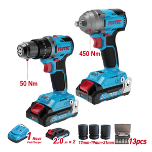 FIXTEC สว่านกระแทกไร้สาย 20V ขนาด 1/2 นิ้ว แรงบิด 50 นิวตันเมตร พร้อมฟังก์ชั่นไขควง สว่านไฟฟ้าไร้สาย แรงบิดสูงสุด 450 นิวตันเมตร รุ่น FCK202 สว่านกระแทกไร้สาย - Product Image 4
