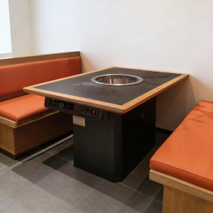 Tavolo da Pranzo per Hot Pot Senza Fumo con Purificatore d'Aria, Dimensioni e Materiali Personalizzabili - Product Image 3