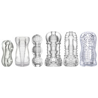 Prix inférieur Portable en caoutchouc vagin Transparent masturbateur jouet manchon mâle masturbation pénis exercice sexe poche chatte pour hommes