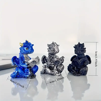 Ornements créatifs de vacances maison bureau oeuvre de table artisanat petit Dragon Figurine lecture livre résine Statue