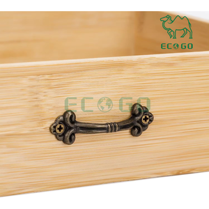 Organisateur de maquillage en bambou avec cinq tiroirs Comptoir organisateur cosmétique de grande capacité pour la maison - Product Image 5