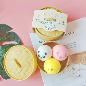 Mini Bun Design TPR Squishy Stress Ball-Anti-Stress Squeeze Toy for <b>Fidget</b> Sensory Stress Relief Squishy Dumpling Toy - Product Image 3
