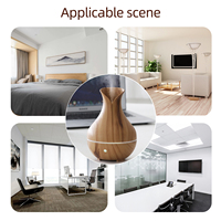 Humidificateur portable USB innovant et diffuseur d'air à changement de couleur avec fonction d'aromathérapie Mini vase à grain de bois YS