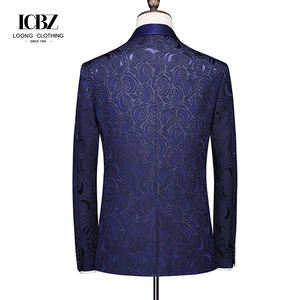 Costume robe hommes mince Version coréenne marié mariage Photo Studio Performance hôte blanc brodé costume trois pièces costume - Product Image 5