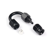 Sambungan Putar Aluminium 0 45 90 180 Derajat, Fitting Bahan Bakar AN3, Adaptor Selang Flaring, Sambungan Pipa, Hitam Anodized