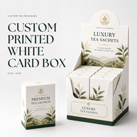 Boîte intérieure SBS en carton blanc 350 g/m² pleine couleur pour thé de luxe, boîte de présentation pour sachets de thé, emballage robuste