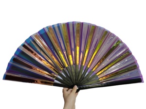 Abanicos Plegables Chinos Vintage de PVC con Diseño Láser, Abanicos de Mano para Taichi y Kung-Fu, Ideales para Decoración de Bodas, Fiestas, Actuaciones y Baile - Product Image 4