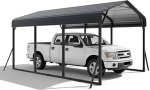 <span class=keywords><strong>Abri</strong></span> <span class=keywords><strong>de</strong></span> voiture métallique 10x15 pieds, <span class=keywords><strong>abri</strong></span> <span class=keywords><strong>de</strong></span> voiture robuste avec toit en métal ondulé, <span class=keywords><strong>abri</strong></span> <span class=keywords><strong>de</strong></span> voiture extérieur en métal galvanisé - Product Image 2