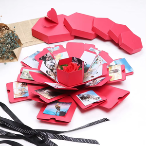 Explosión sorpresa Rosa regalo hecho a mano cumpleaños <span class=keywords><strong>aniversario</strong></span> boda cajas DIY álbum de fotos caja de embalaje de cartón hexagonal - Product Image 4