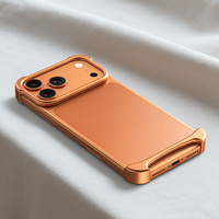 Coque de téléphone pour 17 Pro Max, en aluminium, sans cadre, design minimaliste métallique, fabrication CNC, dissipation de chaleur, protection contre les chocs