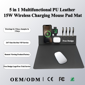 <span class=keywords><strong>Tapis</strong></span> de bureau en cuir PU avec logo personnalisé et porte-stylo, <span class=keywords><strong>chargeur</strong></span> sans fil magnétique portable, <span class=keywords><strong>tapis</strong></span> de souris pour téléphone, écouteurs, montre - Product Image 1