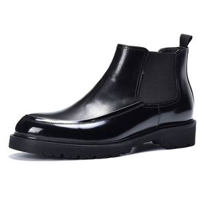 2025 European American Plus Size Men's Formal Business Winter Autumn Ankle Square Lightweight Slip-On Breathable Patent - Product Image 4