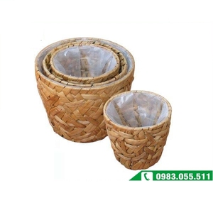 Vase à fleurs suspendu en jacinthe d'eau naturelle tissé à la main, écologique, pot de maison en provenance du Vietnam - Meilleur prix, nouvelle marque Viet Anh - Product Image 3