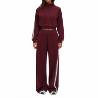 Ensemble de survêtement sportif d'hiver à couleurs contrastées, coupe ample, polyester/coton, pour le cyclisme et la randonnée en extérieur, design color block