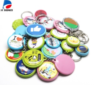 Le matériel coloré de porte-clés à un côté peut être transformé en produits finis 25,32,37mm - Product Image 6