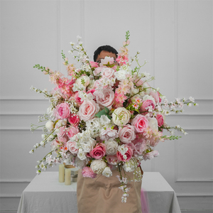 Handmade Beautiful 60cm pink Colors <b>Artificial</b> Flowers Ball for Wedding Table Decor - Product Image 3
