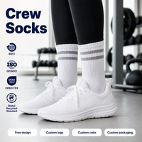 Chaussettes mi-mollet personnalisables avec logo, chaussettes ras du cou pour femmes et hommes, chaussettes extensibles respirantes décontractées pour promotions d'équipe