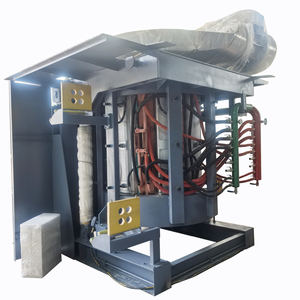 Horno de fusión de acero Precio de fábrica 750Kw 1000Kg Horno de inducción de fusión de acero y hierro de frecuencia media Una carcasa de aluminio - Product Image 1