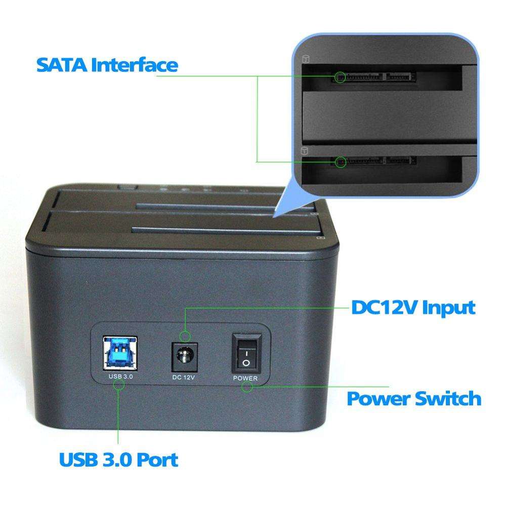 Stasiun Dok Hard Disk, FIDECO Bay HDD dengan Usb Hub  Offline Clone Clonador De Disco Duro