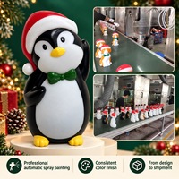 Décoration de pingouin lumineux en plastique compact pour centre de table de Noël et présentation intérieure en magasin