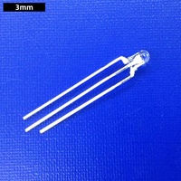 Diode LED clignotante RGB à tête ronde avec lentille transparente de 3 mm, 3 broches, déclenchement par cathode, 3,0-4,5 V, angle de vision de 30 degrés