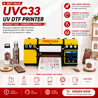 Nouvelle imprimante DTF UV de bureau 30 cm A3 à rouleau XP600 double tête, machine d'impression et de pelliculage automatique, vernis, étiquettes cristallines