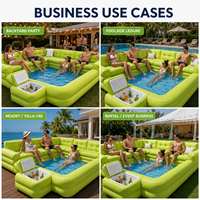 Canapé gonflable géant personnalisé pour piscine, avec seau à glace, piscine gonflable pour villa, complexe hôtelier, famille