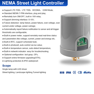 Thông minh ánh sáng đường phố IOT NEMA Lora-Lưới giải pháp đèn đường điều khiển Twist-Lock loại điều khiển từ xa ánh sáng đường phố <span class=keywords><strong>dimmer</strong></span> - Product Image 3