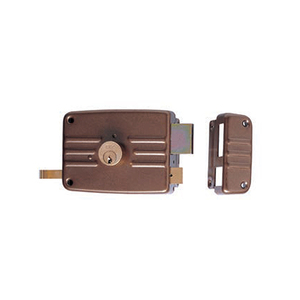 ISEO 421603E Serratura a Cilindro Destra Staccabile, 60mm di Distanza, in Lega di Zinco e Acciaio, per Porte in Legno, Chiave in Ottone, per Armadi - Product Image 1