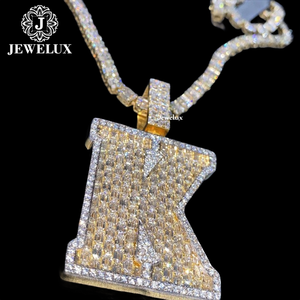 Jewelux Nouveauté Pendentif Hip Hop Personnalisé Premium Plaqué Or Argent 925 Certifié IGI Bijou Tendance Meilleur Prix - Product Image 5