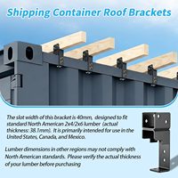 22 supports de toit pour conteneurs maritimes de 20 pieds, compatibles avec les profilés en acier 2x4/2x6 pour charpentes de conteneurs maritimes