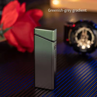 Briquet électronique portable en métal de haute qualité, briquet à double arc coupe-vent dégradé pour fumer
