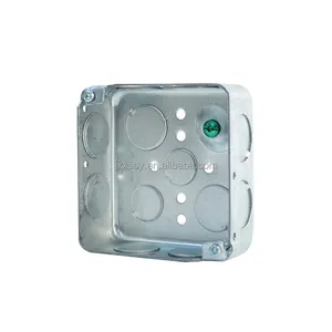 American standard electrical 4*4 square galvanized metal outlet box with ground bubble