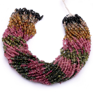 Tourmaline naturelle multi puces non coupées 3mm-5mm perle lisse Tourmaline pierre semi-précieuse pépites inégales perle pour la fabrication de bijoux - Product Image 4