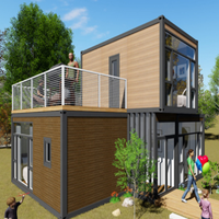 Maison mobile de style bois de 450 pieds carrés avec terrasse, appartement de luxe, décoration de luxe, hôtel