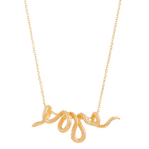 Collar de Cadena con Dije de Serpiente Espiral de Metal Chapado en Oro para Hombre, Estilo Punk, Amuleto de la Suerte con Animal Trenzado Personalizado, Accesorio para Chico - Product Image 1